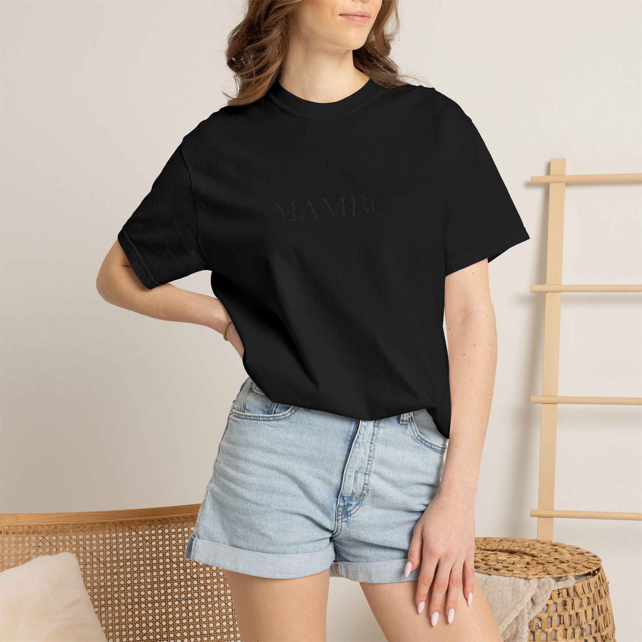 Mambo Logo T‑Shirt — Minimal Black Graphic Tee