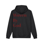 Woven By God Hoodie — Inspirational Olive Pullover with Back Script