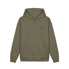 Woven By God Hoodie — Inspirational Olive Pullover with Back Script